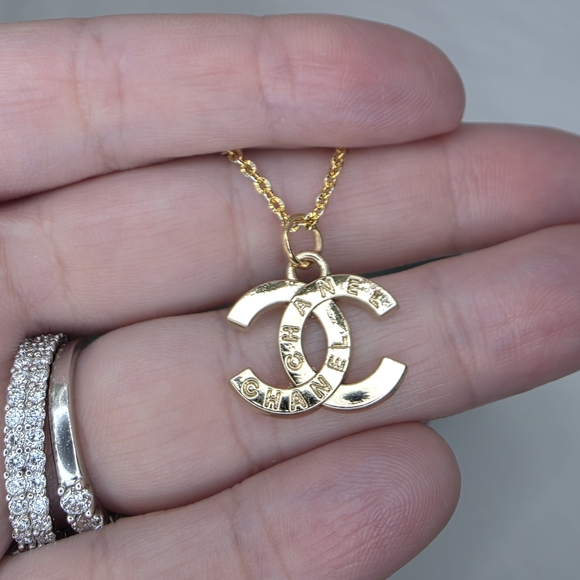 CHANEL Gold Logo Necklace - Picture 2 of 4